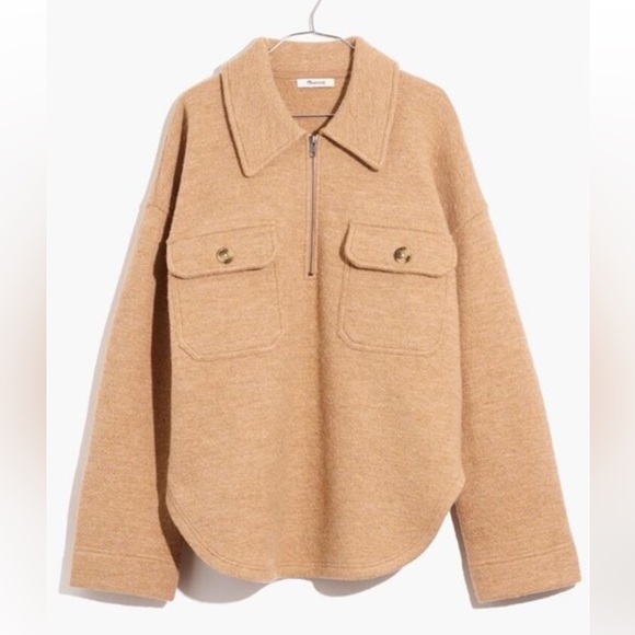 Madewell Wool Quarter-Zip Pullover Sweater - Picture 2 of 9